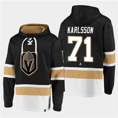 Vegas Golden Knights #71 William Karlsson Black All Stitched Sweatshirt Hoodie - Zenithce