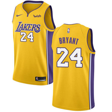 Los Angeles Lakers #24 Kobe Bryant Gold Swingman Icon Edition Jersey - Zenithce