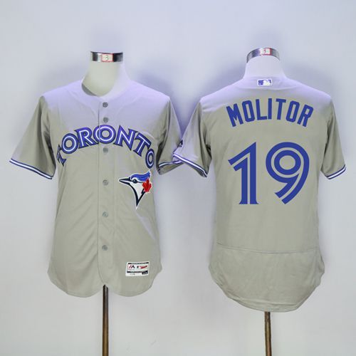 Blue Jays #19 Paul Molitor Grey Flexbase Authentic Collection Stitched Jersey - Zenithce