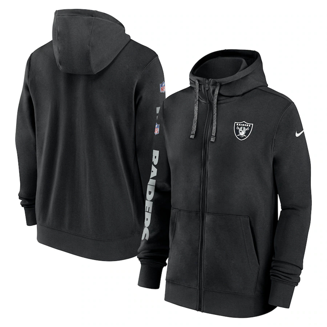 Las Vegas Raiders Black 2024 Team Full-Zip Hoodie - Zenithce