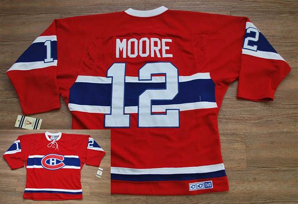 Canadiens #12 Dominic Moore Stitched Red CH CCM Throwback Jersey - Zenithce