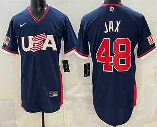 USA #48 Griffin Jax Navy 2026 World Classic Cool Base Jersey - Zenithce