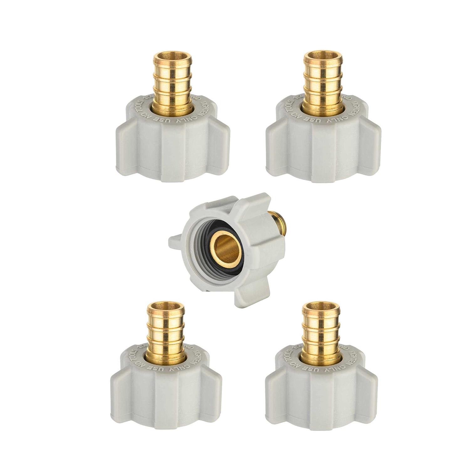 EFIELD 1/2 Pex Brass Fittings 100 Pieces Pex Stainless Steel Clamps, Tee, Elbow and Coupling 10 Pieces each - Zenithce
