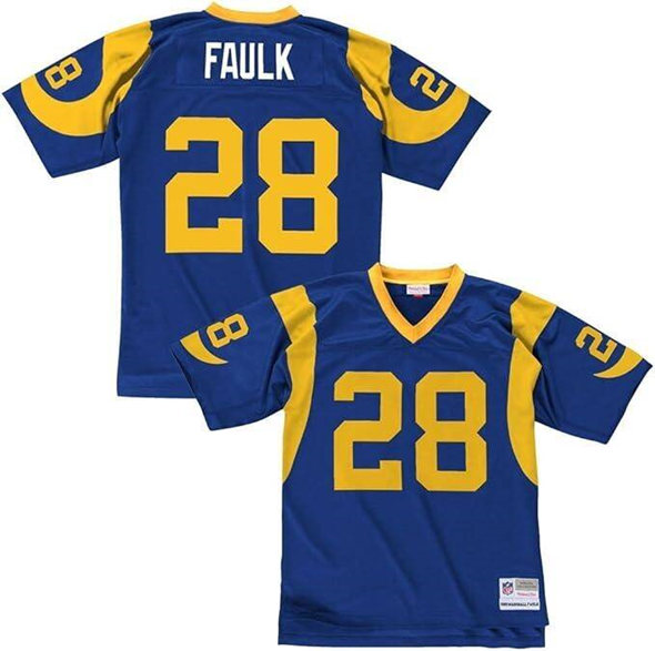 Los Angeles Rams Custom Blue Mitchell Ness Throwback Stitched Jersey - Zenithce