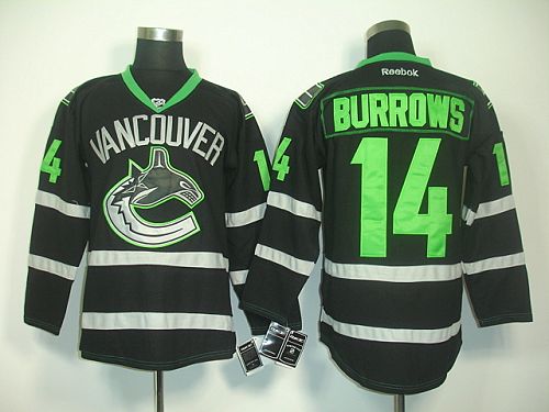 Canucks #14 Alexandre Burrows Black Ice Stitched Jersey - Zenithce