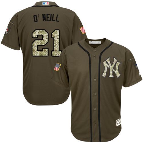 Yankees #21 Paul O'Neill Green Salute To Service Stitched Jersey - Zenithce