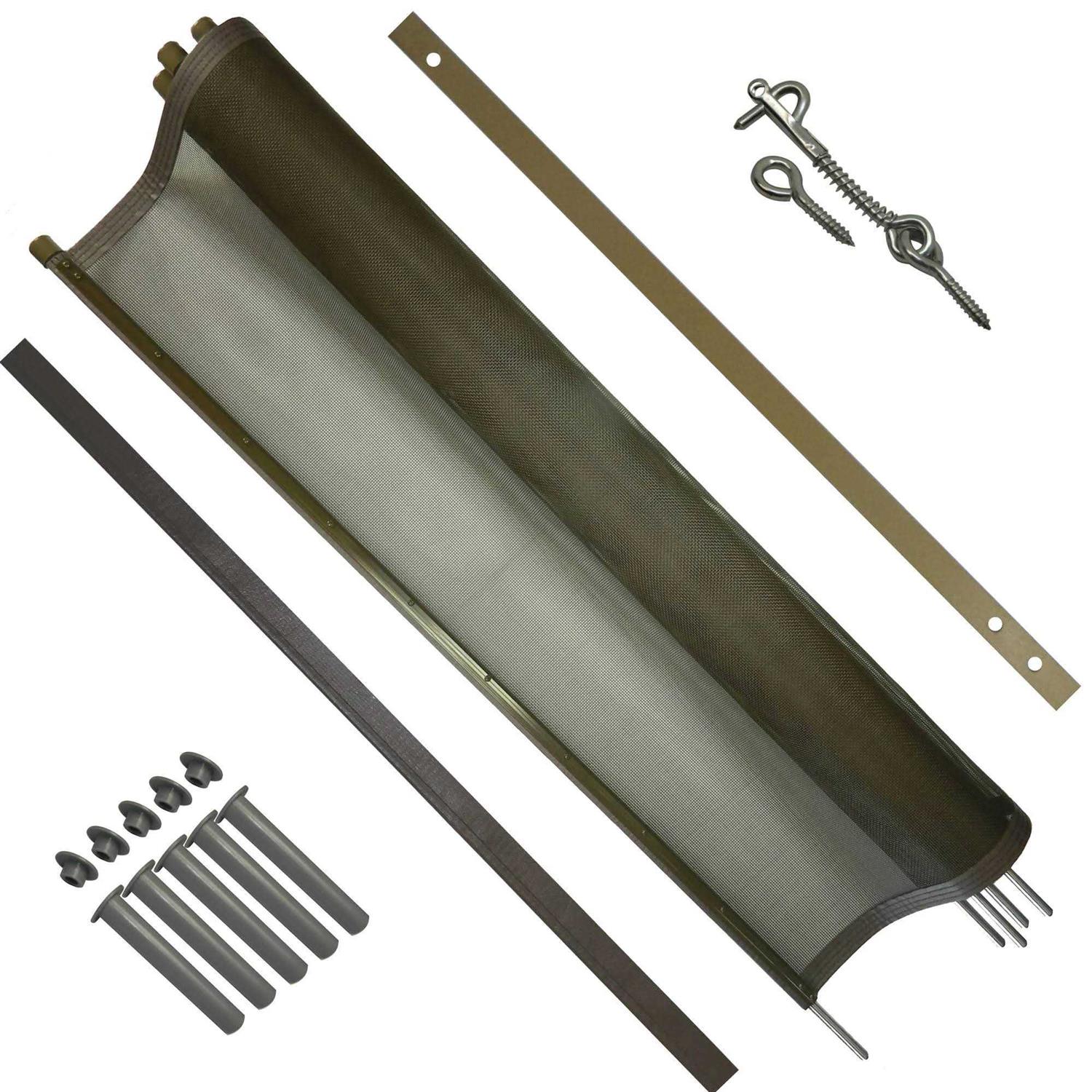 Pool Fence DIY 12’x5′ Fence Section with 5 Poles in Black - Zenithce