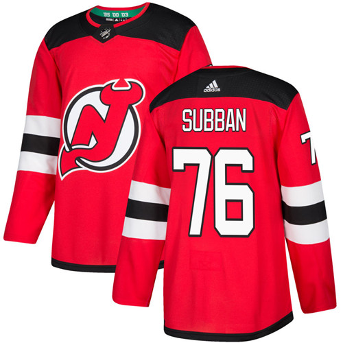 New Jersey Devils #76 P.K. Subban Red Stitched Jersey - Zenithce
