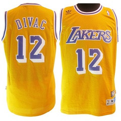 Los Angeles Lakers #12 Vlade Divac Yellow Swingman Throwback Jersey - Zenithce