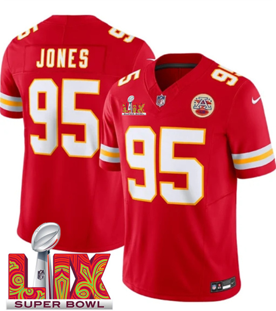 Kansas City Chiefs #95 Chris Jones Red 2025 F.U.S.E. Super Bowl LIX Patch Vapor Untouchable Limited Stitched Jersey - Zenithce