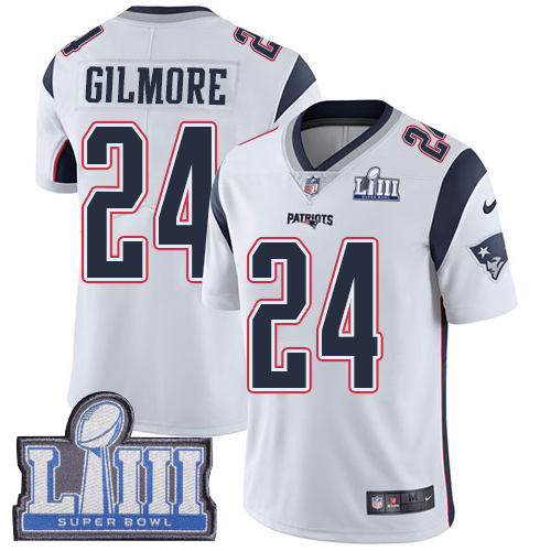 New England Patriots #24 Stephon Gilmore White Super Bowl LIII Vapor Untouchable Limited Stitched Jersey - Zenithce