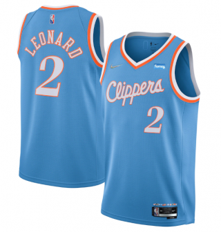 Los Angeles Clippers #2 Kawhi Leonard Light Blue 2021-22 City Edition 75th Anniversary Stitched Jersey - Zenithce