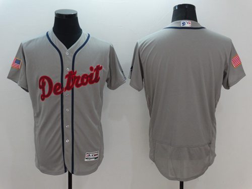 Tigers Blank Grey Fashion Stars Stripes Flexbase Authentic Stitched Jersey - Zenithce