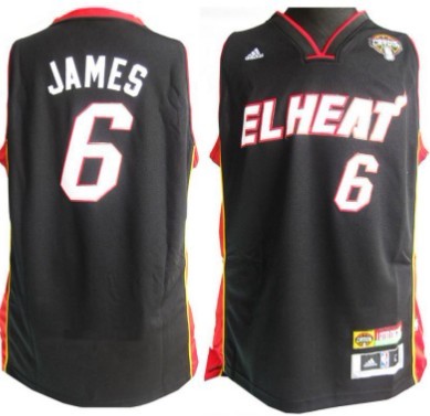 Miami Heat #6 LeBron James Latin Nights Revolution 30 Swingman Black Jersey - Zenithce