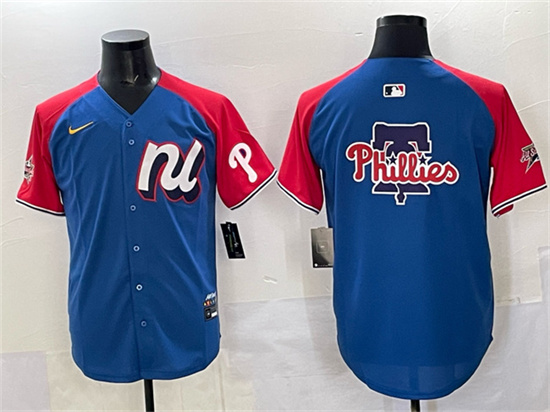 National League Philadelphia Phillies Team Big Logo Blue Red Alternate 2025 All-Star Edition Limited Stitched Jersey - Zenithce