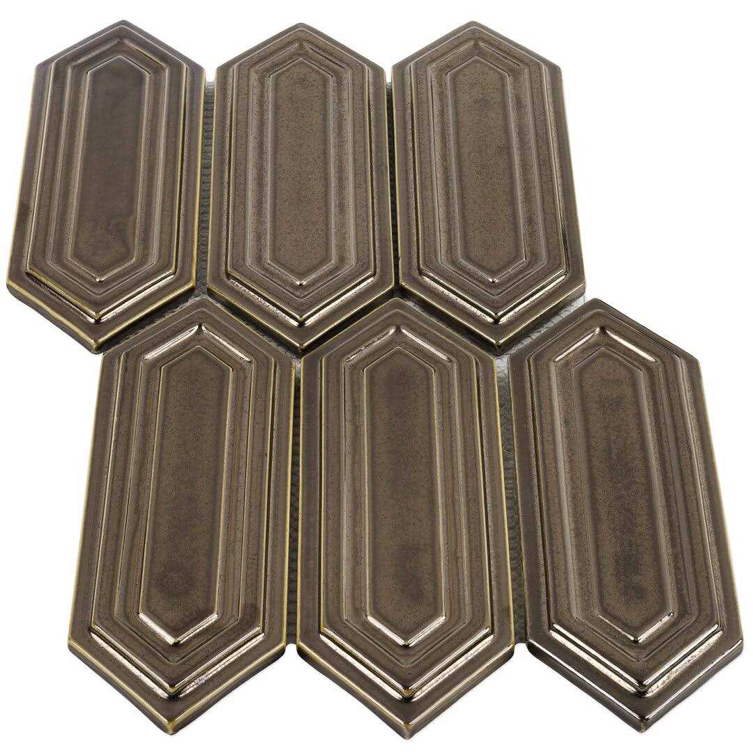 Delphi Hexagon 3 x 9 Straight Edge Ceramic Mosaic Sheet Tile Ivy Hill Tile - Zenithce