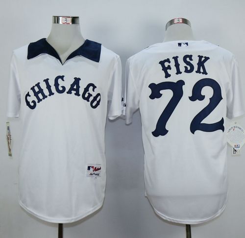 White Sox #72 Carlton Fisk White 1976 Turn Back The Clock Stitched Jersey - Zenithce