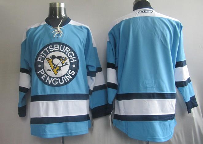 Penguins Blank Blue Stitched Jersey - Zenithce