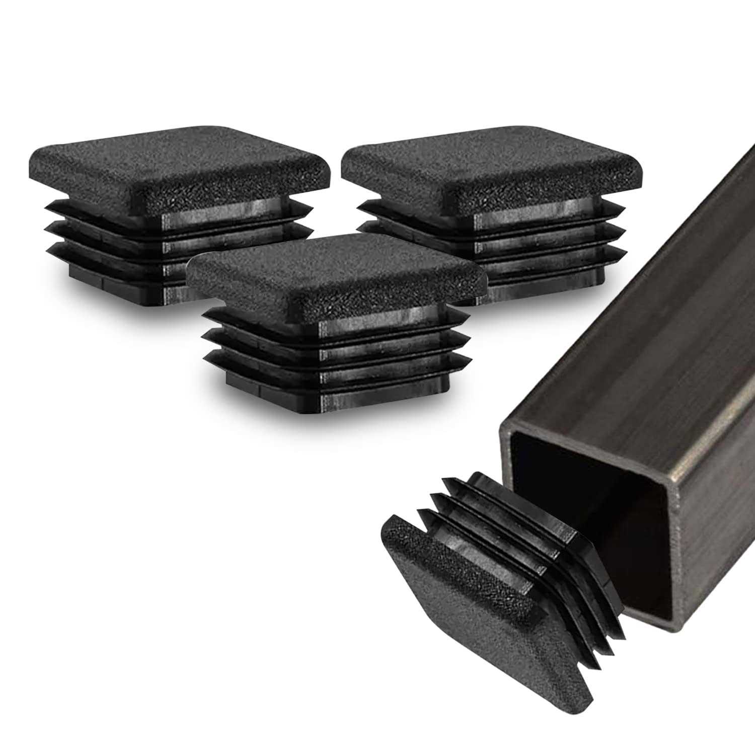 Prescott Plastics 1 Inch Round Plastic Hole Plugs Inserts Black End Caps for Metal Tubing - Zenithce