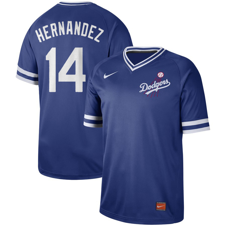 Los Angeles Dodgers #14 Kike Hernandez Blue Cooperstown Collection Legend Stitched Jersey - Zenithce