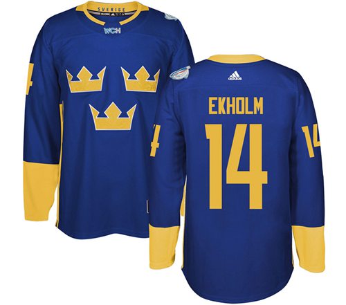 Team Sweden #14 Mattias Ekholm Blue 2016 World Cup Stitched Jersey - Zenithce