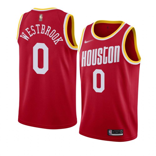 Rockets #0 Russell Westbrook Red Swingman Hardwood Classics Jersey - Zenithce