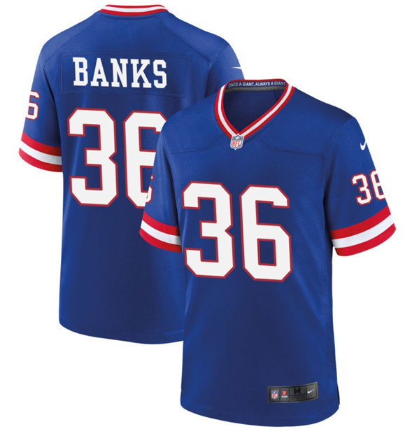 New York Giants #36 Deonte Banks Royal Classic 2023 Draft Stitched Game Jersey - Zenithce