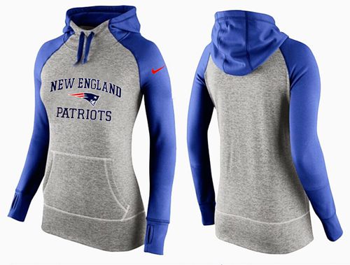 Women's Nike New England Patriots Performance Hoodie Grey   Blue - Zenithce