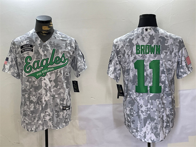 Philadelphia Eagles #11 A. J. Brown 2024 Arctic Camo Salute To Service Stitched Jersey - Zenithce