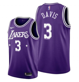 Purple Los Angeles Lakers #3 Anthony Davis 2021-22 City Edition Stitched Jersey - Zenithce