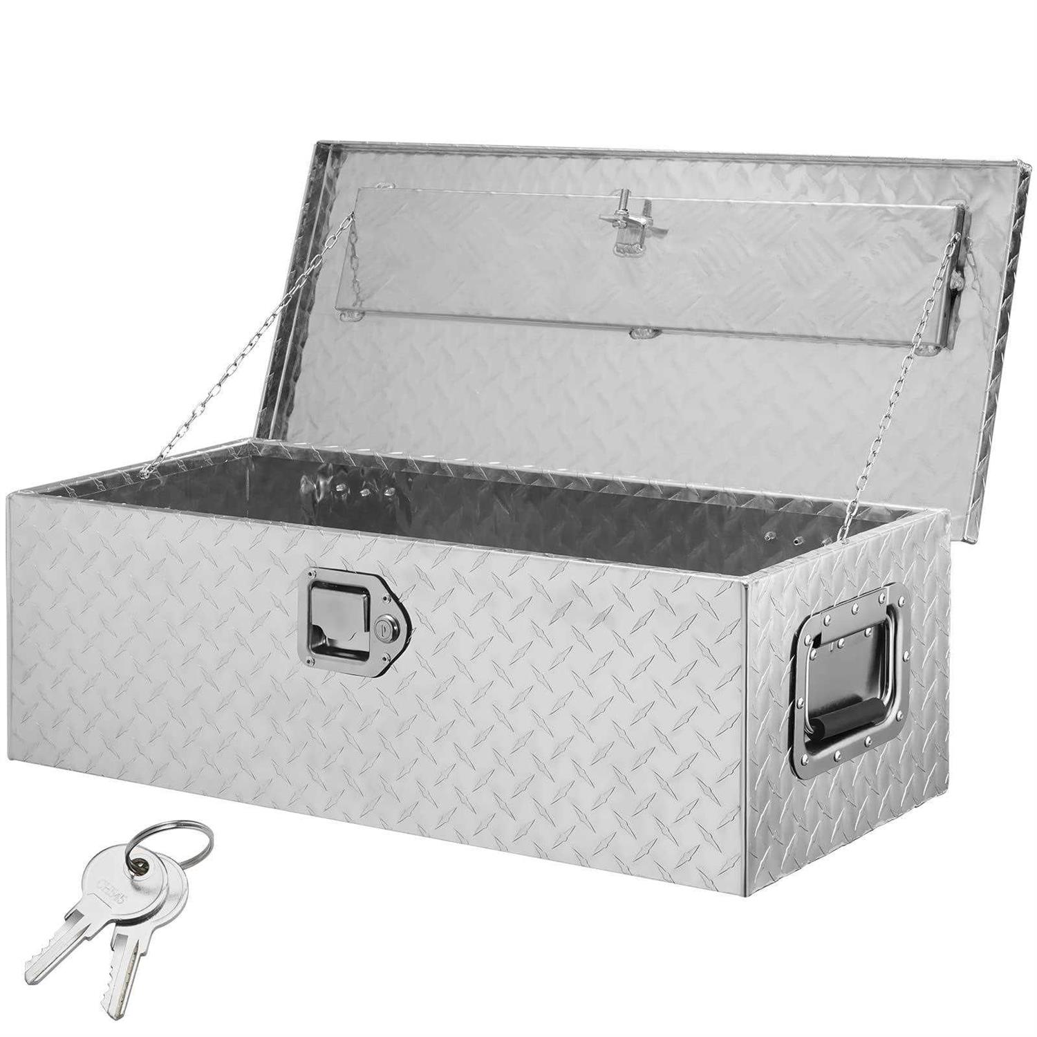 VEVOR Heavy Duty Aluminum Truck Bed Tool Box, Diamond Plate Tool Box with Side Handle and Lock Keys - Zenithce