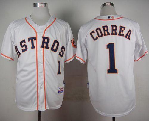 Astros #1 Carlos Correa White Cool Base Stitched Jersey - Zenithce
