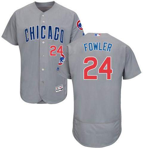 Cubs #24 Dexter Fowler Grey Flexbase Authentic Collection Road Stitched Jersey - Zenithce