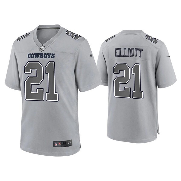 Dallas Cowboys #21 Ezekiel Elliott Gray Atmosphere Fashion Stitched Game Jersey - Zenithce