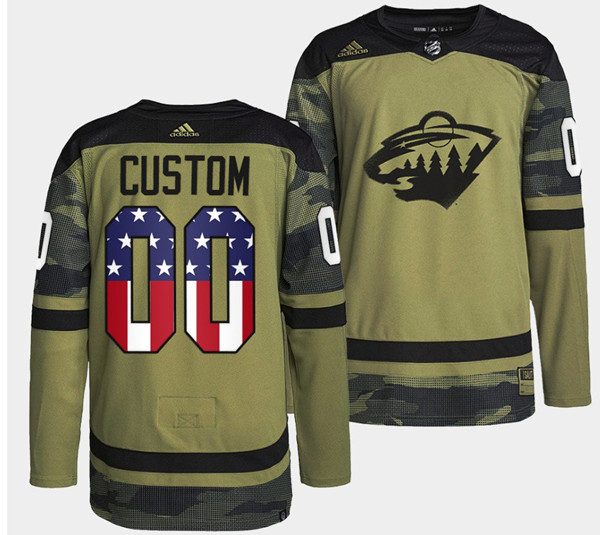 Minnesota Wild Military Appreciation Night Camo Custom Name Number Size Stitched Jersey - Zenithce