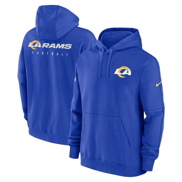 Los Angeles Rams Blue Sideline Club Fleece Pullover Hoodie - Zenithce