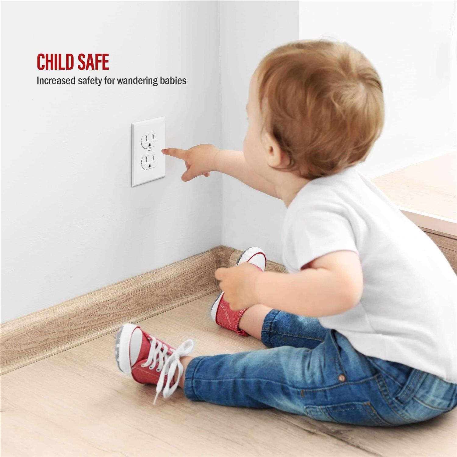 Enerlites Duplex Outlet Receptacle Cover Screwless Wall Plate - Zenithce