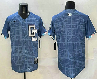 Washington Nationals Blank Blue 2025 City Connect Limited Stitched Jersey - Zenithce