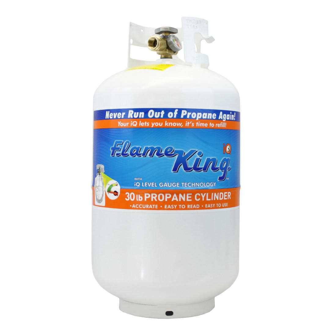 Flame King 30lb Horizontal Propane Cylinder Tank With Valve & Gauge - Zenithce