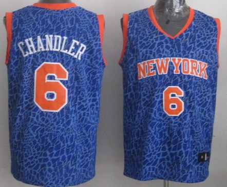 New York Knicks #6 Tyson Chandler Blue Leopard Print Fashion Jersey - Zenithce