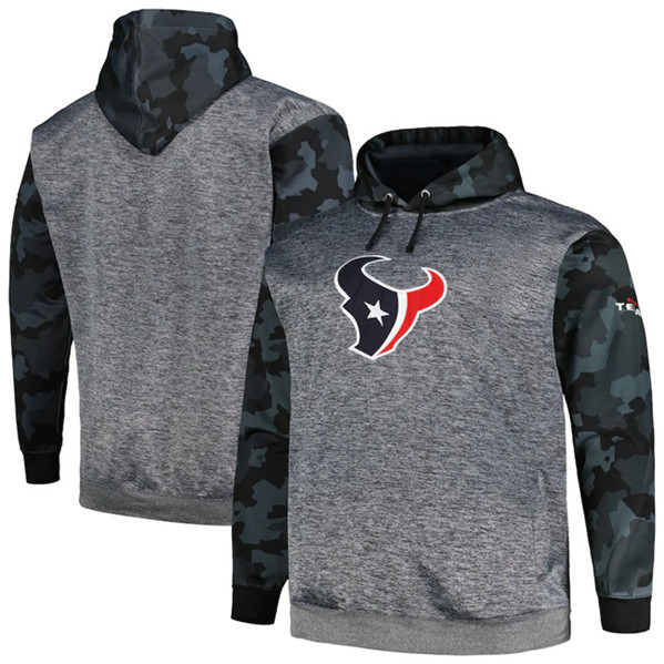 Houston Texans Heather Charcoal Big Tall Camo Pullover Hoodie - Zenithce