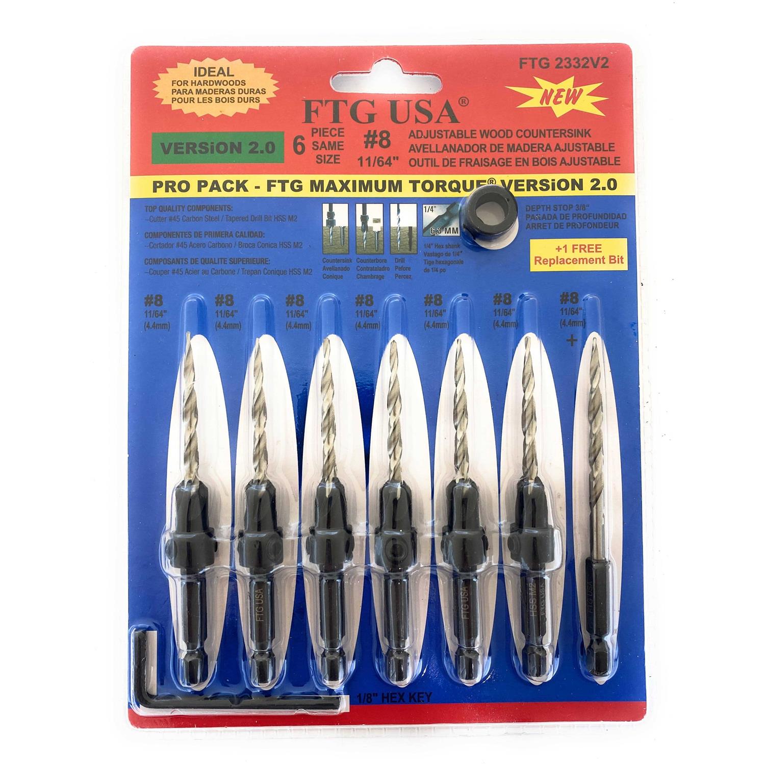 Ftg USA Countersink Drill Bit Set 6 Pc Wood Countersink Drill Bit - Zenithce