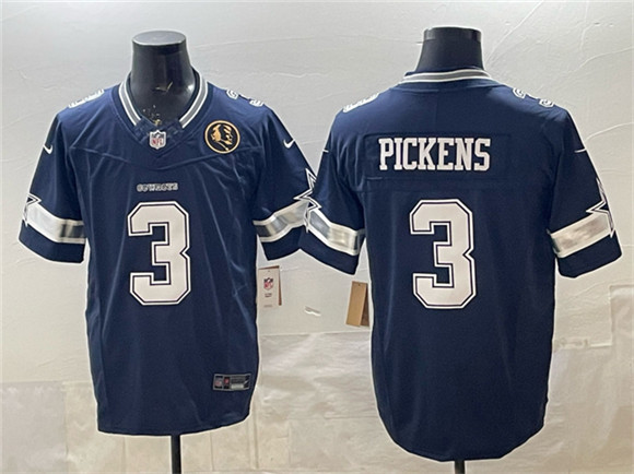 Dallas Cowboys #3 George pickens Navy F.U.S.E. With John Madden Patch Vapor Limited Stitched Jersey - Zenithce