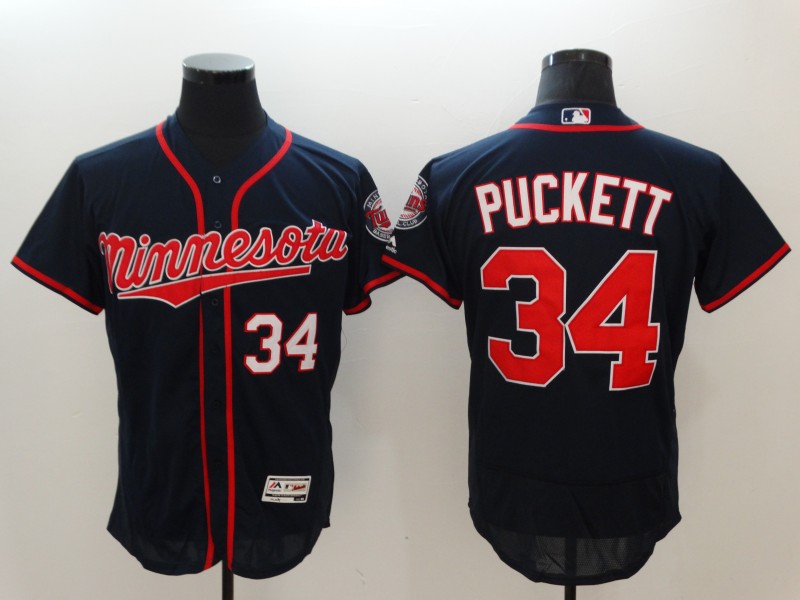 Minnesota Twins #34 Kirby Puckett Navy Flexbase Stitched Jersey - Zenithce