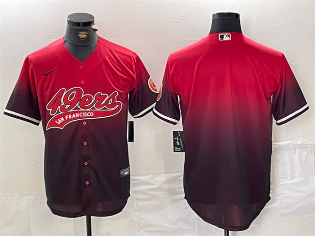San Francisco 49ers Blank Red Black With Patch Cool Base Stitched Jersey - Zenithce