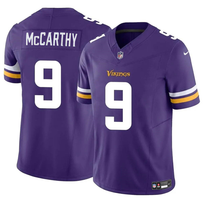 Minnesota Vikings #9 J.J. McCarthy Purple 2024 Draft F.U.S.E. Vapor Untouchable Limited Stitched Jersey - Zenithce
