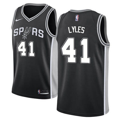 Spurs #41 Trey Lyles Black Swingman Icon Edition Jersey - Zenithce