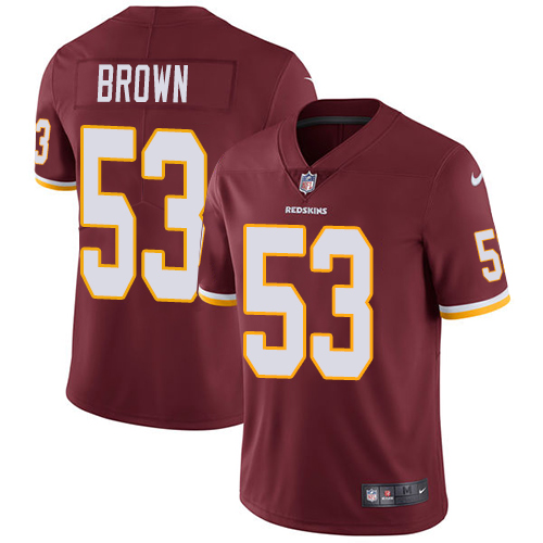 Washington Redskins #53 Zach Brown Burgundy Red Vapor Untouchable Limited Stitched Jersey - Zenithce