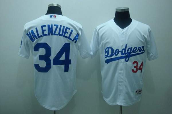 Dodgers #34 Fernando Valenzuela Stitched White Jersey - Zenithce