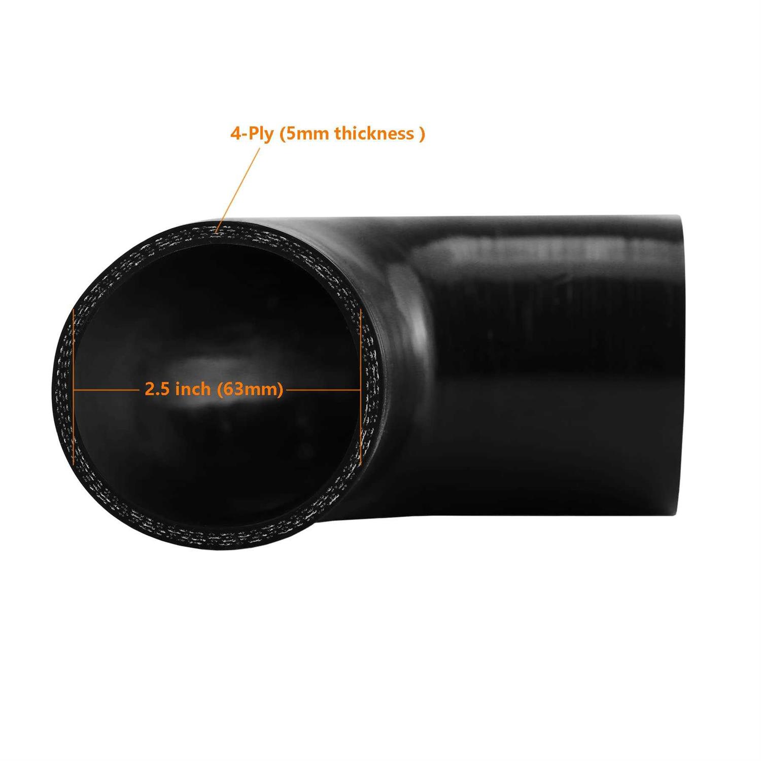 Ucreative 90 Degree Elbow 4-ply High Performance Coupler Silicone Hose For Vehicle With T-Bolt Clamp - Zenithce